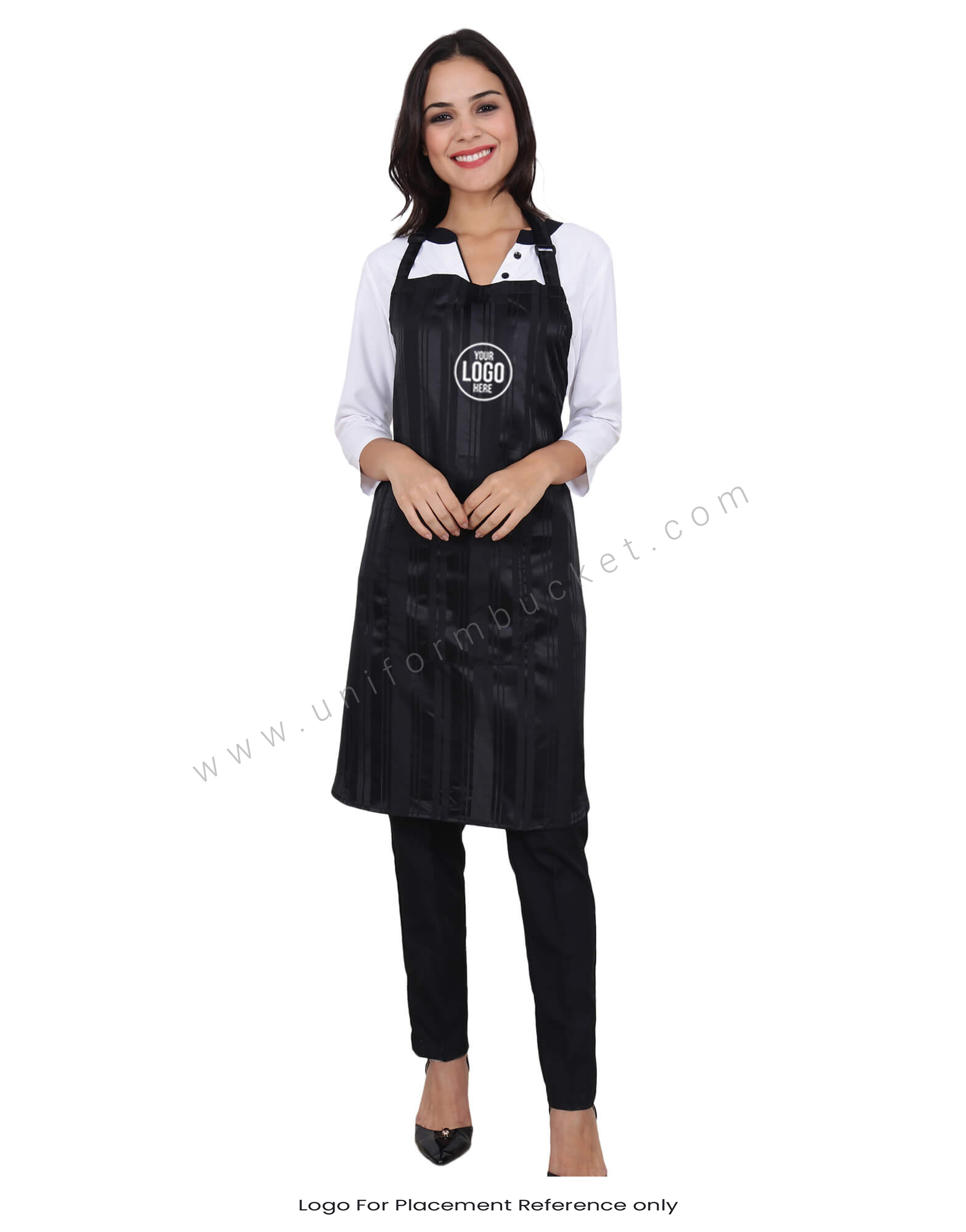 Black Lining Apron With Front Pocket