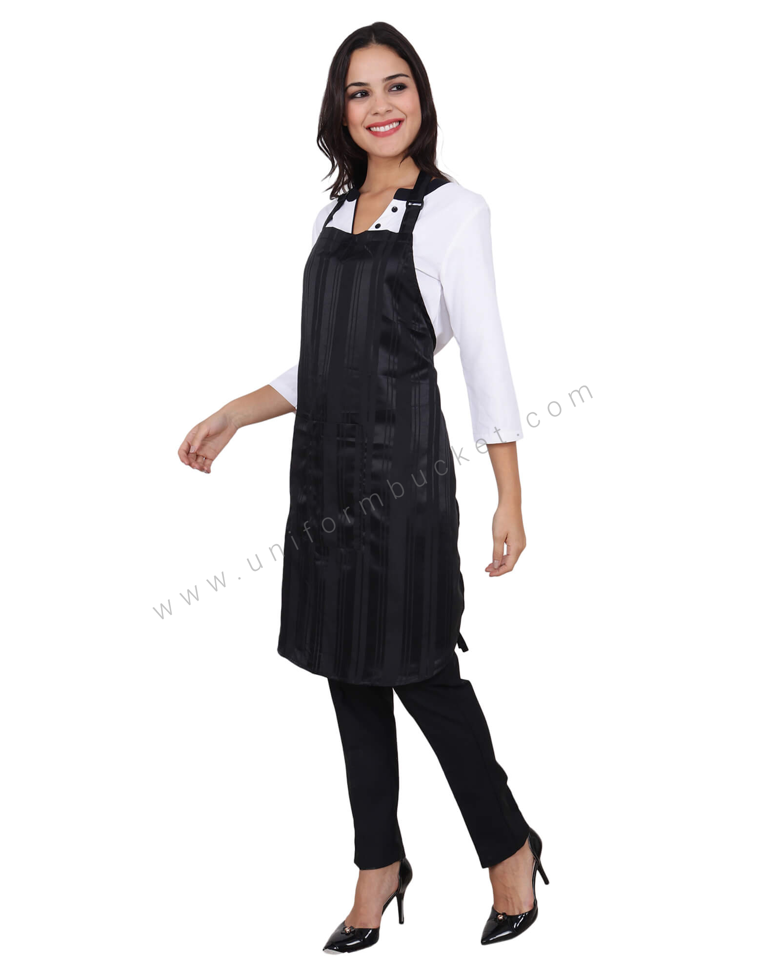 Black Lining Apron With Front Pocket