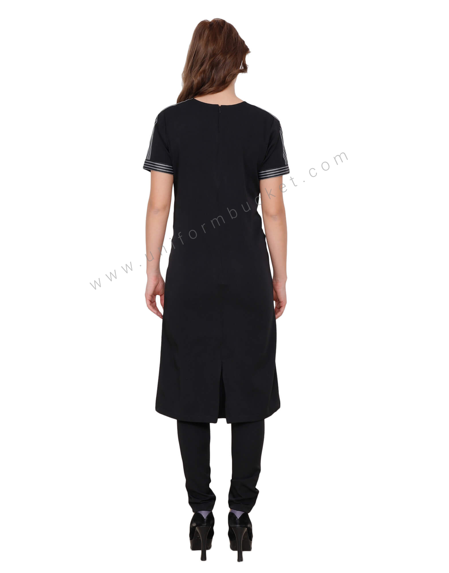 Black Long Tunic With Zebra Pattern