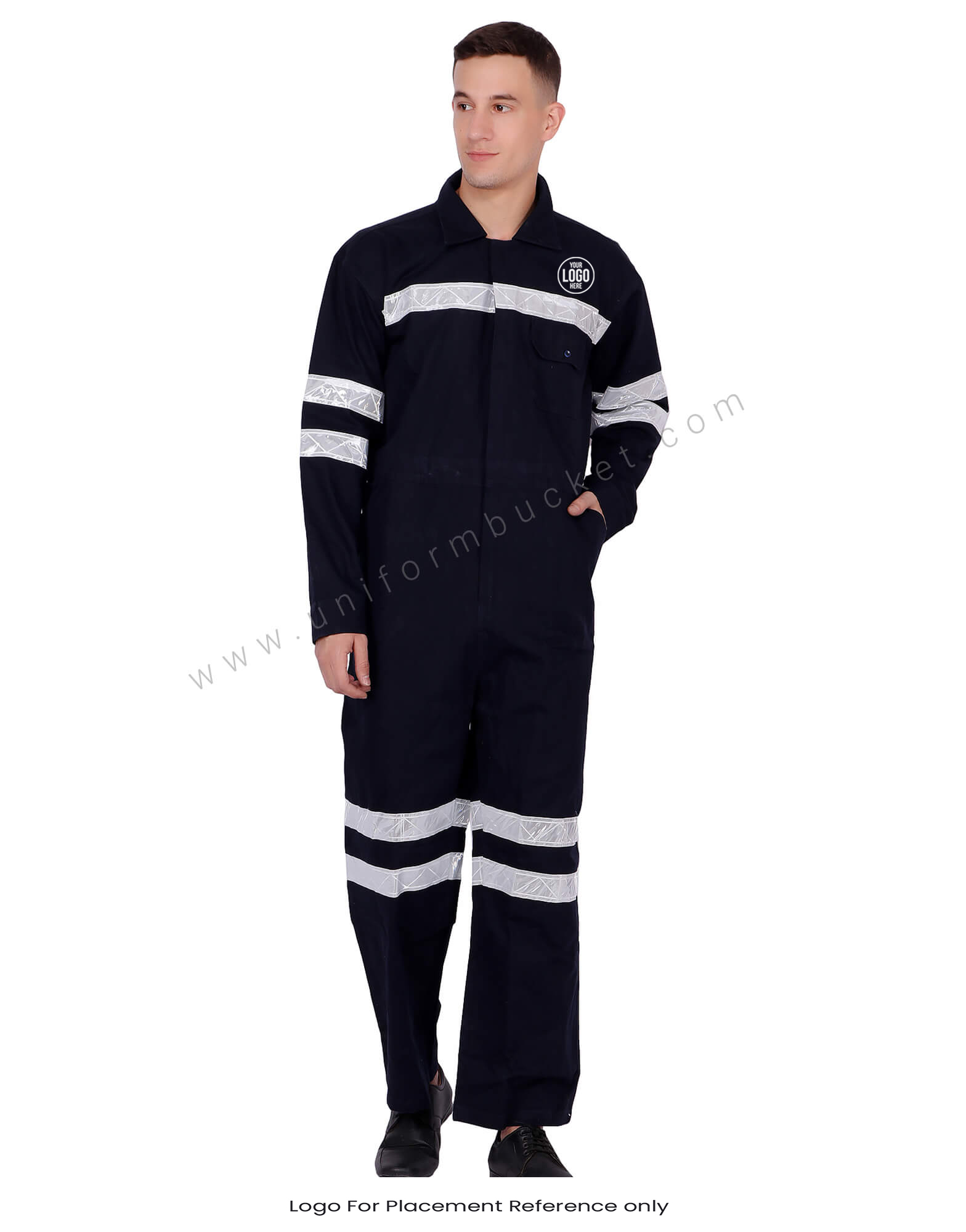 Black Overall With Visibility Stripes