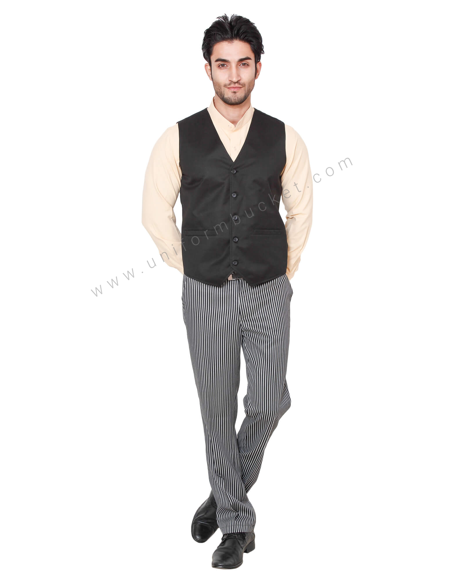 White shirt hot sale black waistcoat