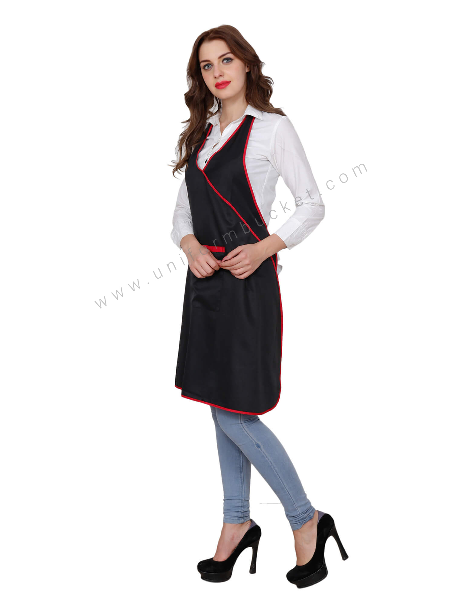 Black Crossover Tuxedo Apron