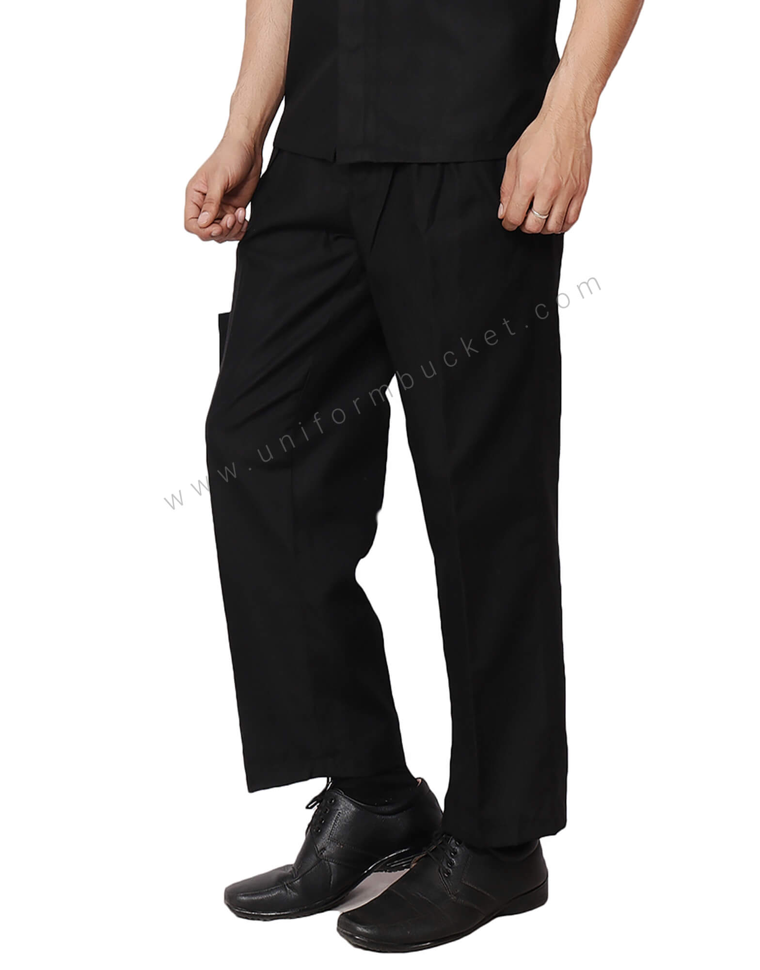 Black Workwear Trouser With Functional Pockets