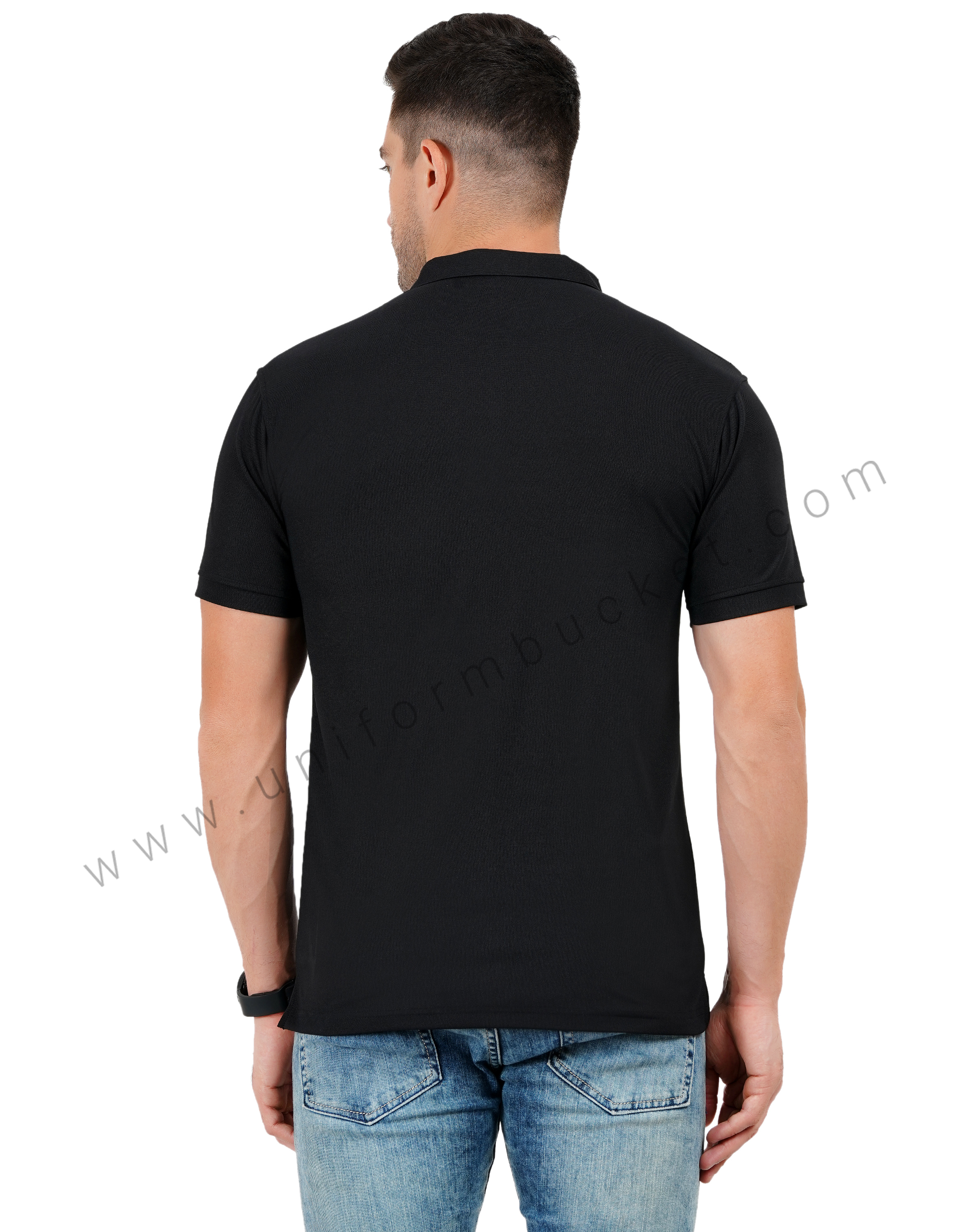 Black  zipper polo T-shirt