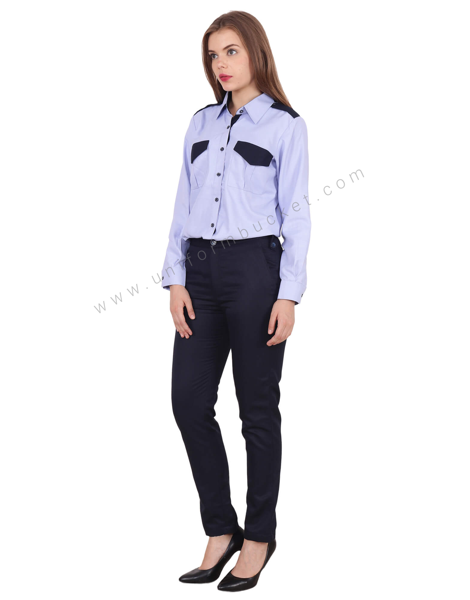 Tiffany-Blue Shirt & High Waist Pants 2-Piece Set | High waisted pants,  Pantsuits for women, Trousers women