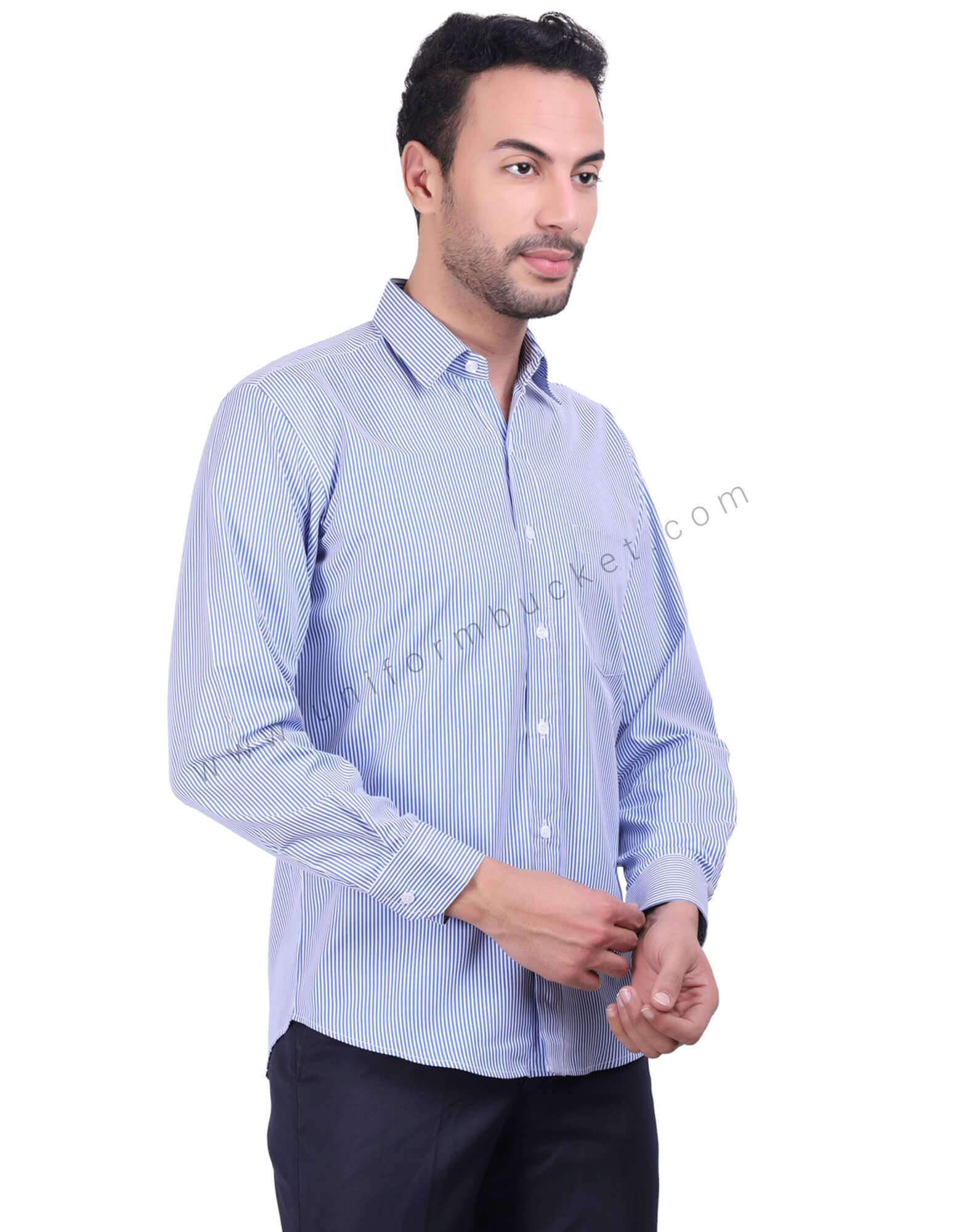 Blue Stripe Button Down Formal Shirt