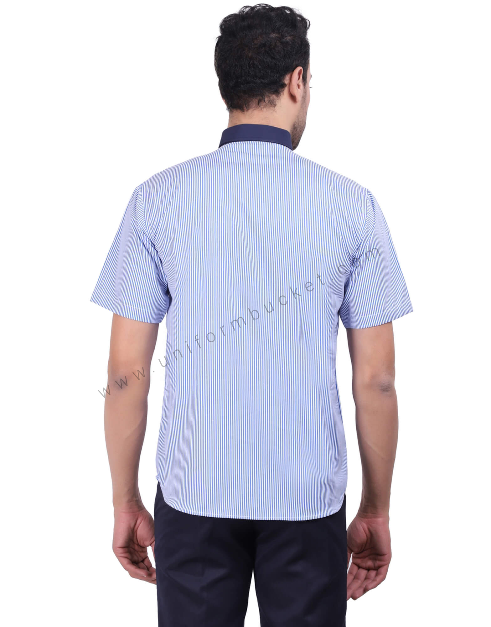 Blue Stripe Half Sleeve Shirt