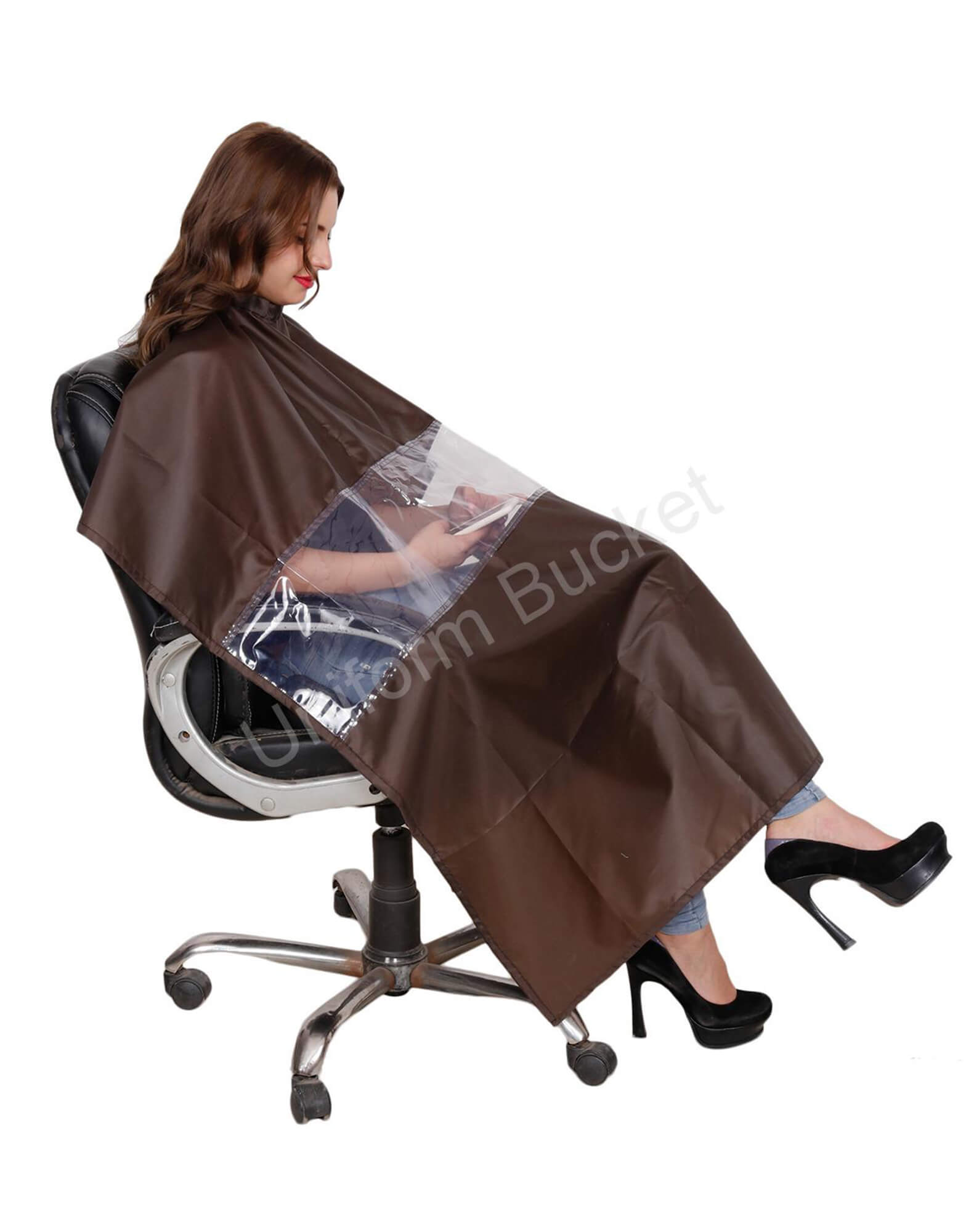 Brown Cutting Cape with Functional Visibility