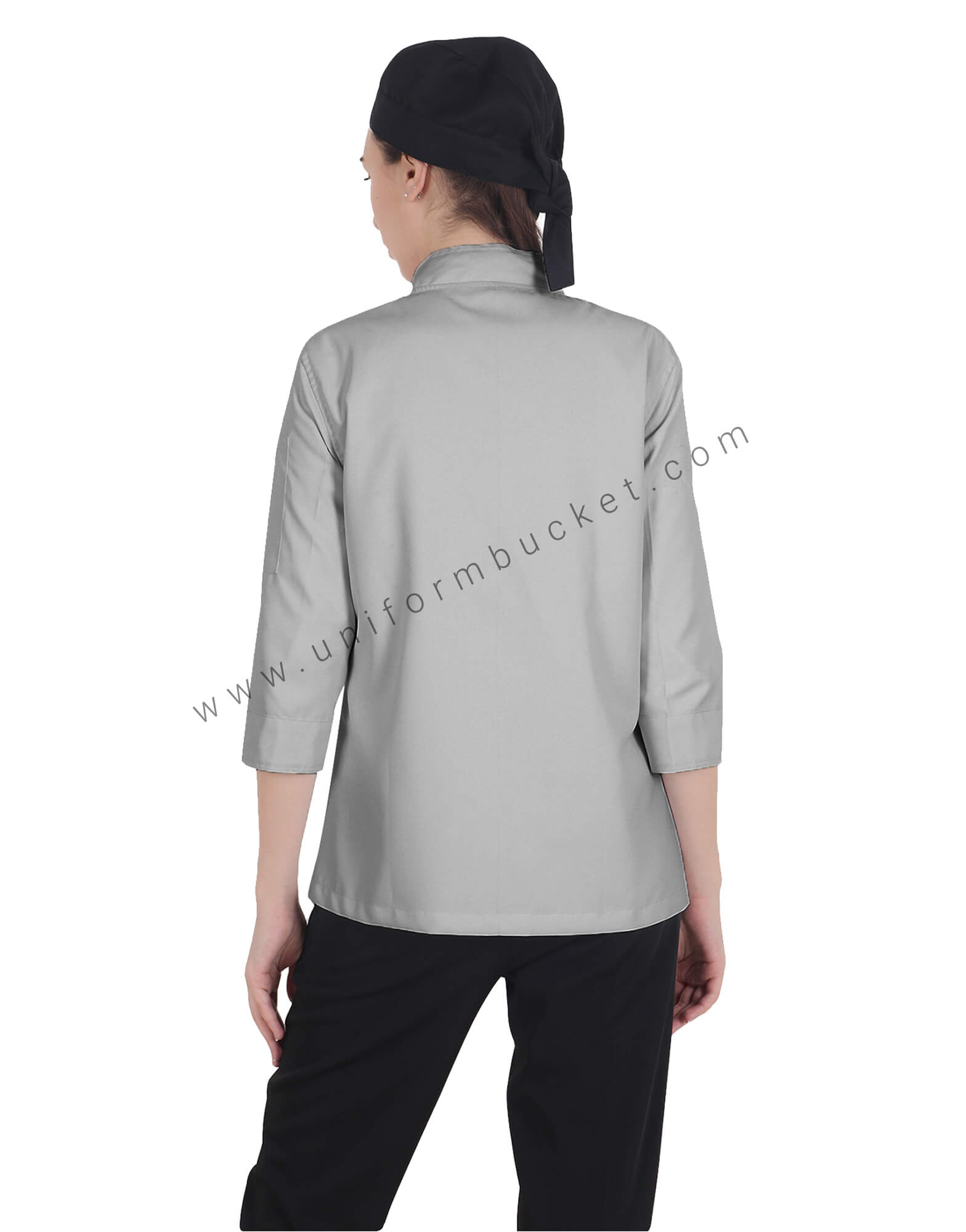 Crossover Side Opening Grey Chef Coat