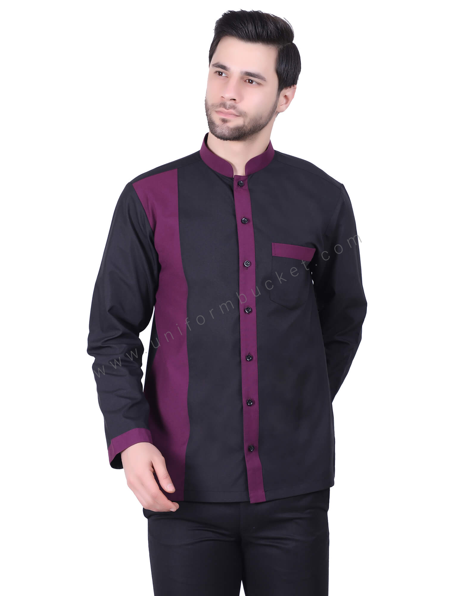 Designer Black and Magenta Shirt