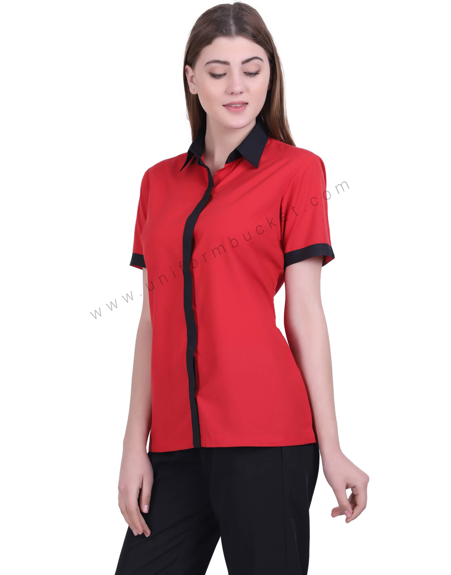 Buy Elegant Red Formal Shirt For Women Online Best Prices in India UNIFORM BUCKET