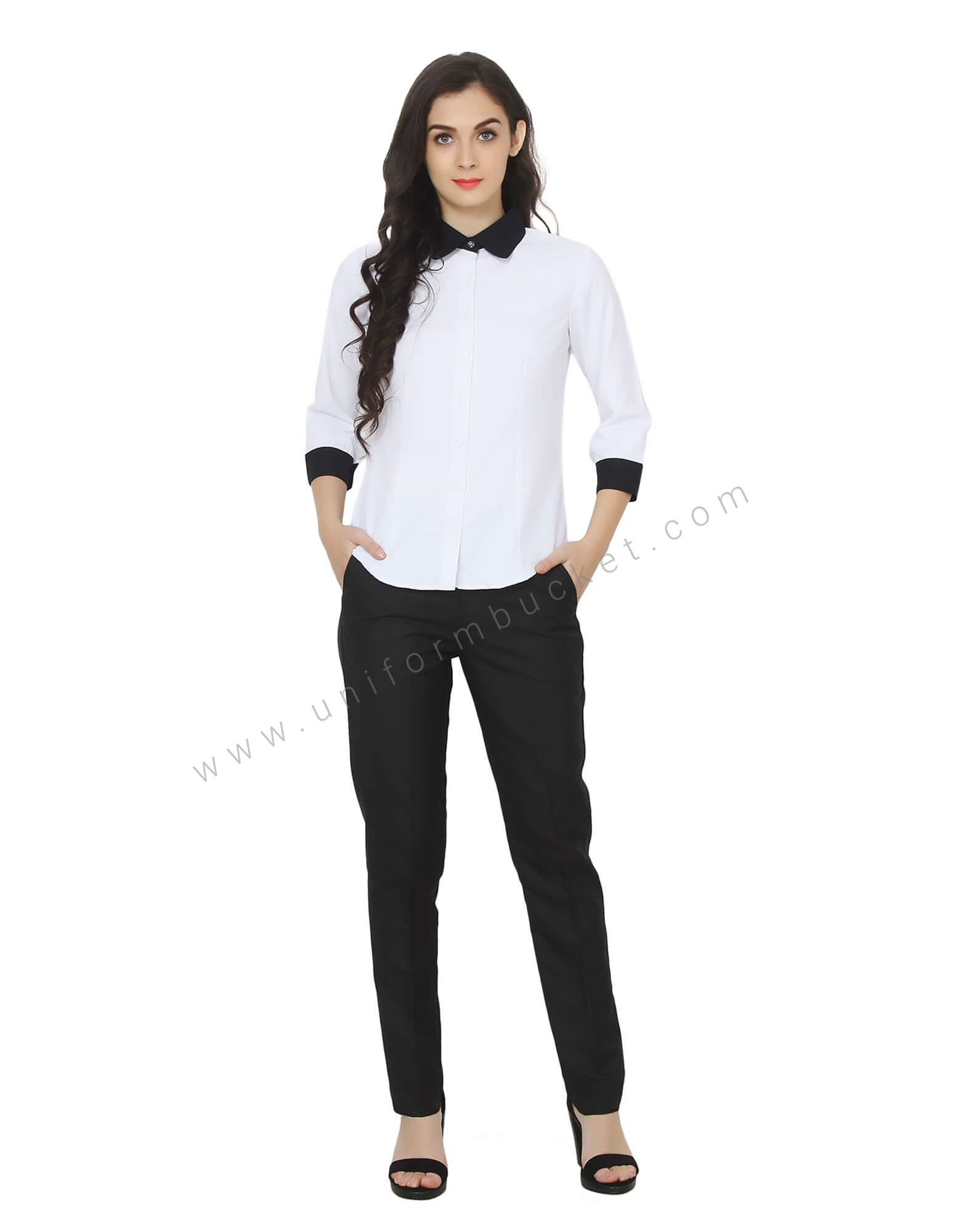 Buy Trouser Black with Adjuster and Elastic at Back For Women Online ...