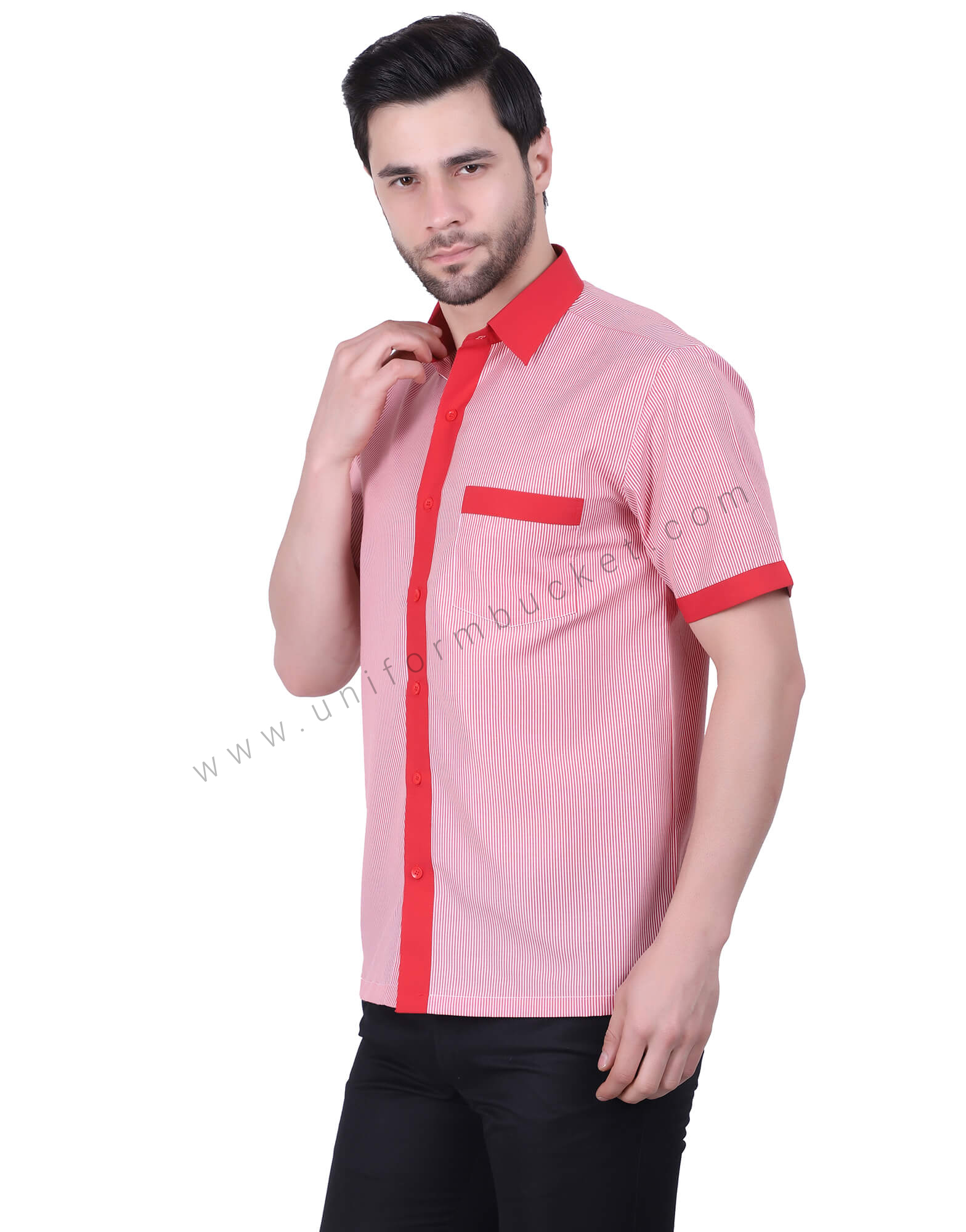 Formal Red Stripe Shirt