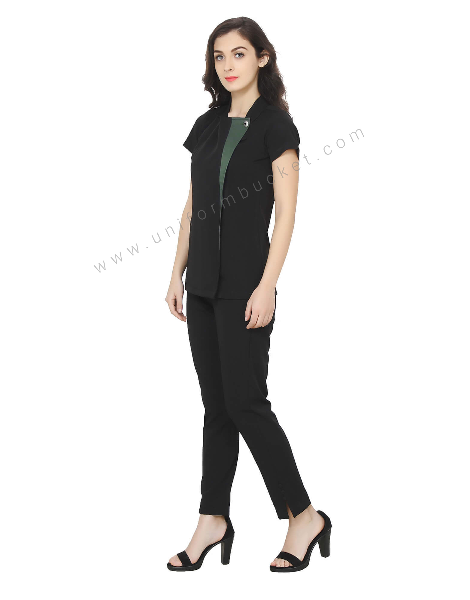 Buy Single Button Black Tunic With Green Trim For Women Online @ Best ...