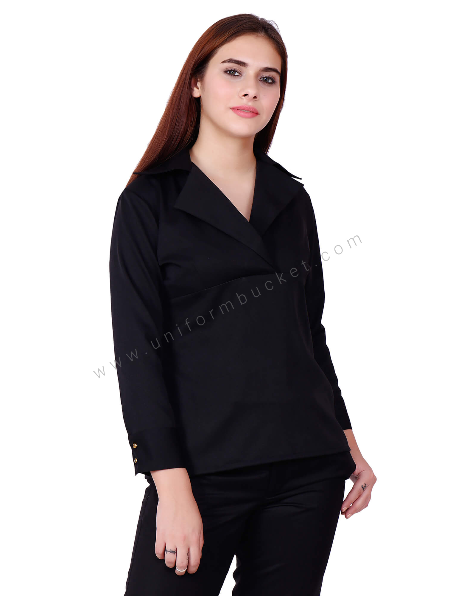 Broad collar Formal Black Top