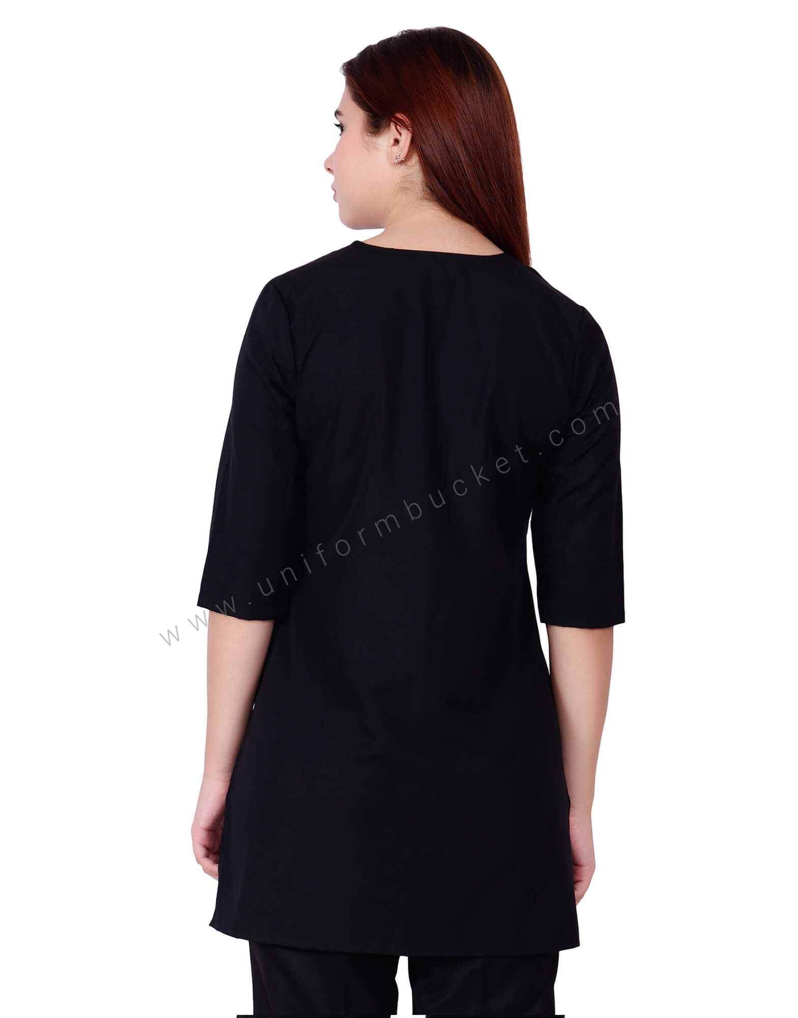 V Neck Formal Black Tunic