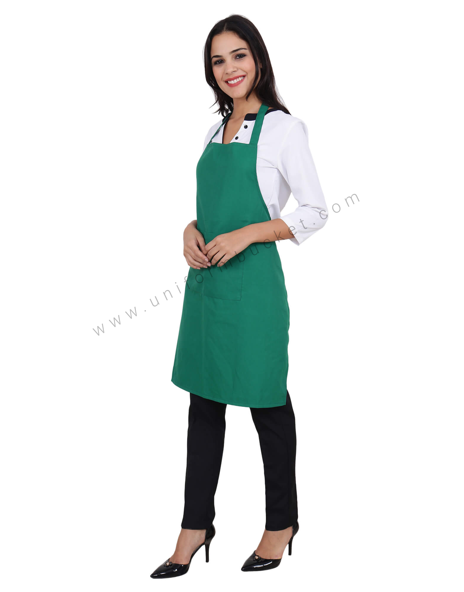 Front Pocket Green Bib Apron