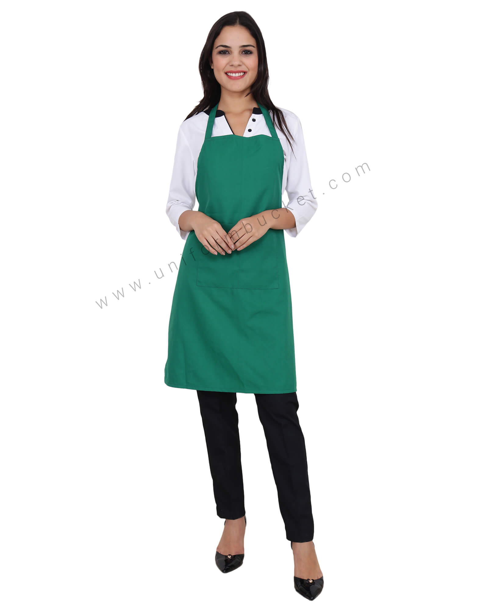 Front Pocket Green Bib Apron