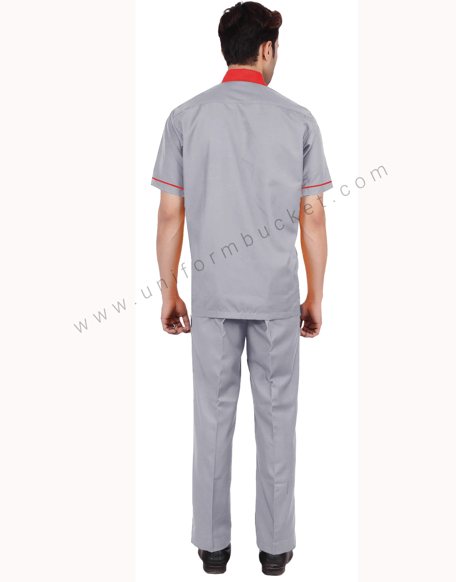 Grey workwear Shirt With Red Trims