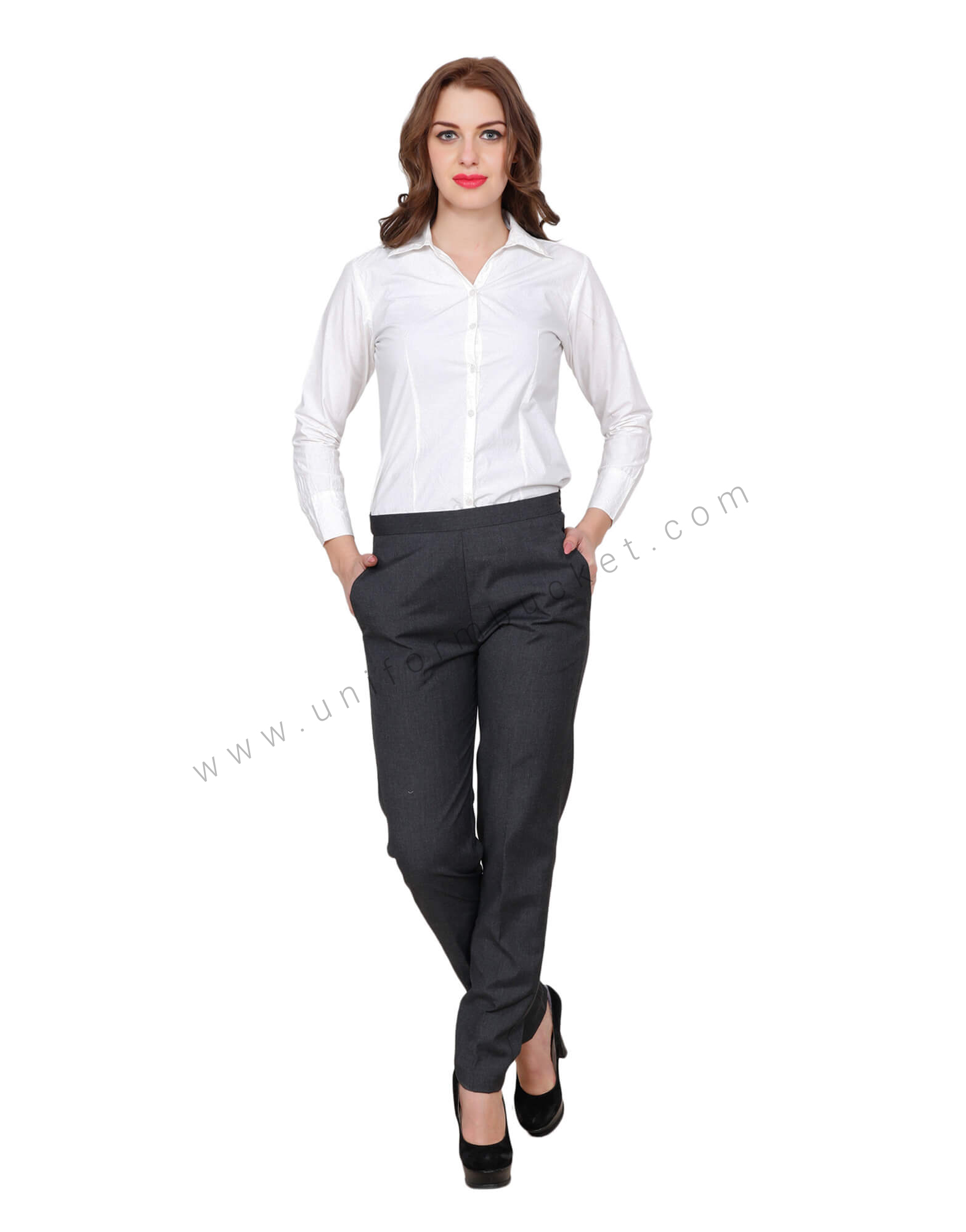 Buy Grey Worsted Formal Trouser For Women Online @ Best Prices in India