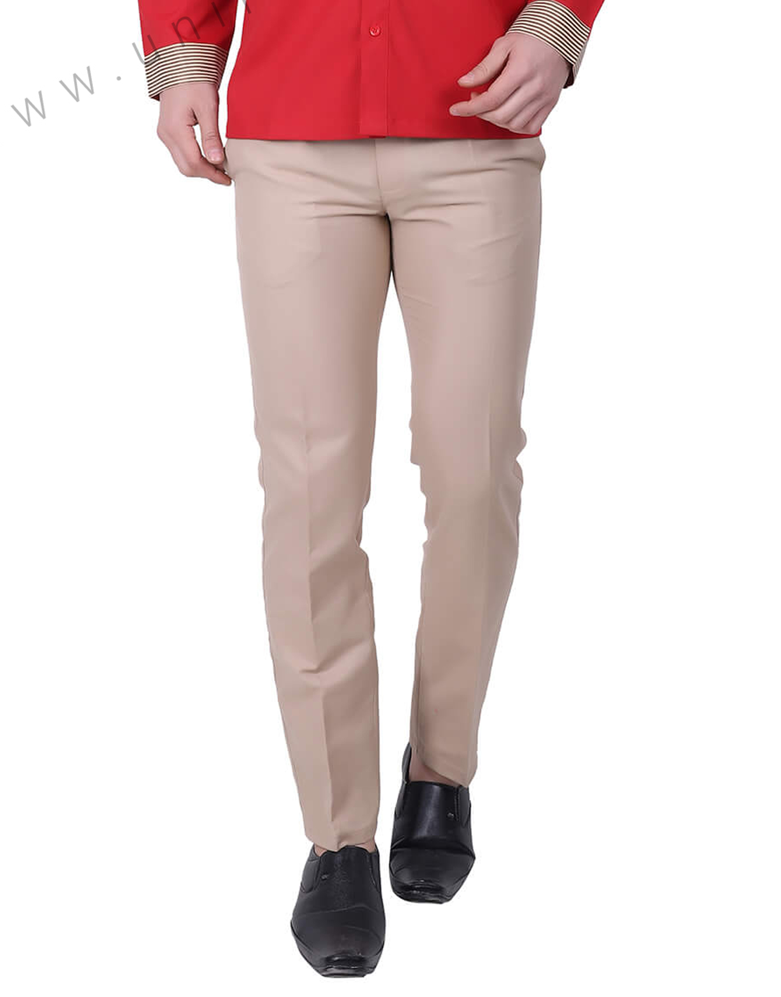 Beige Formal Trousers For Men