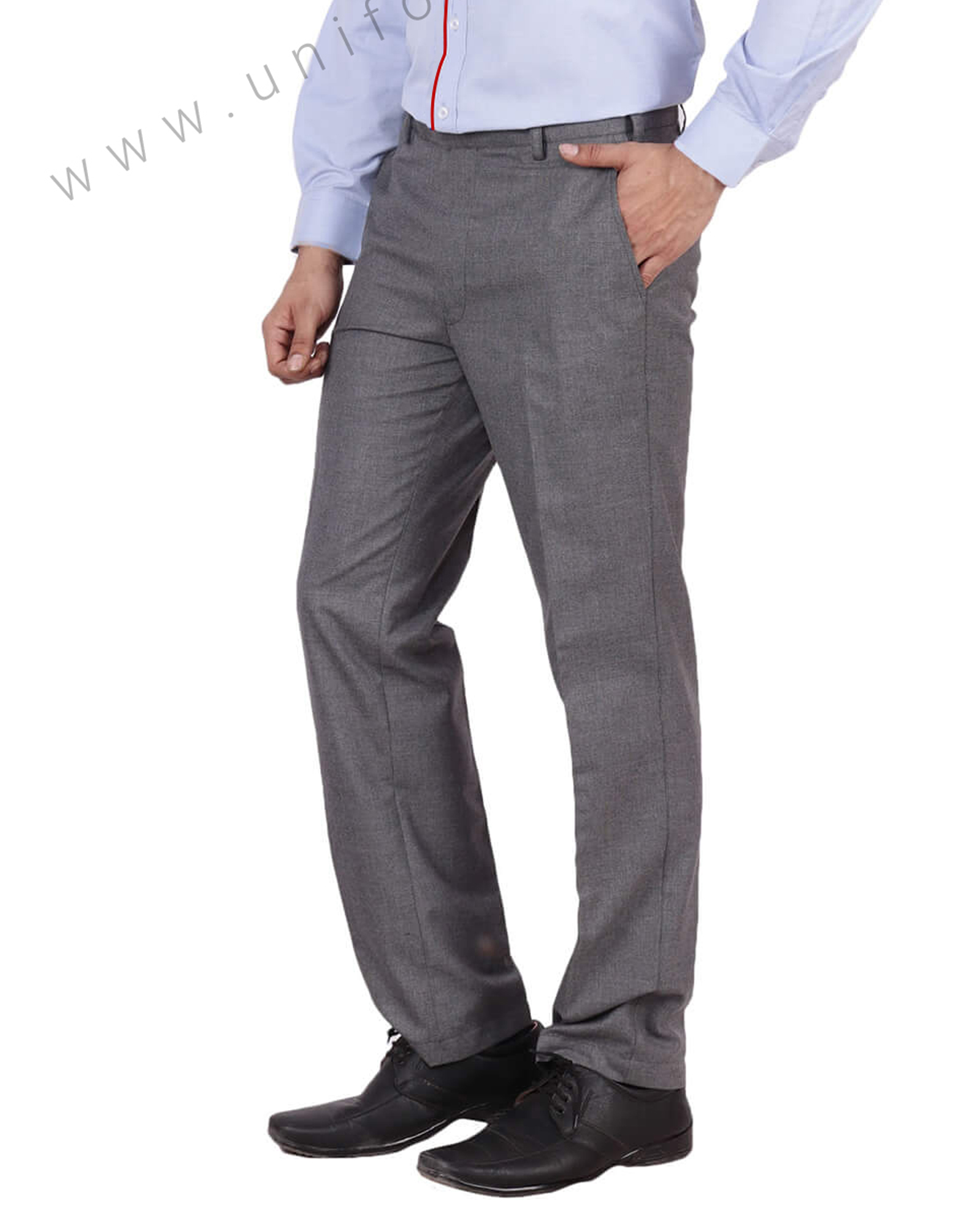 Men's Grey Slim Stretch Suit Pants