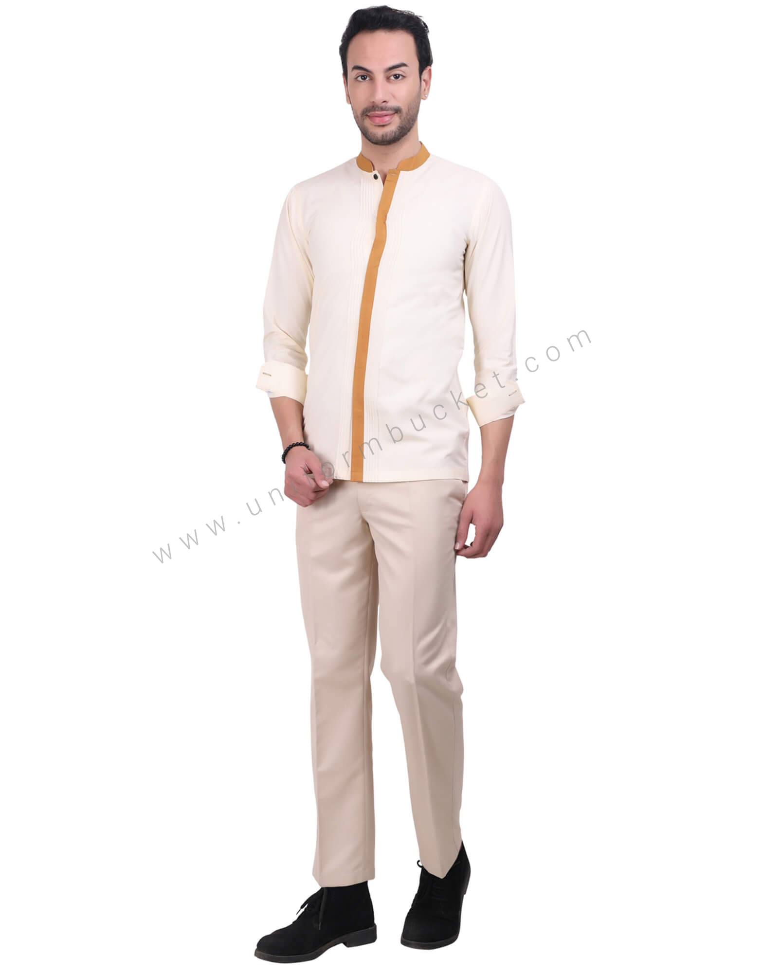 Buy Van Heusen Men Cream Coloured Solid Formal Trousers - Trousers for Men  1967557 | Myntra