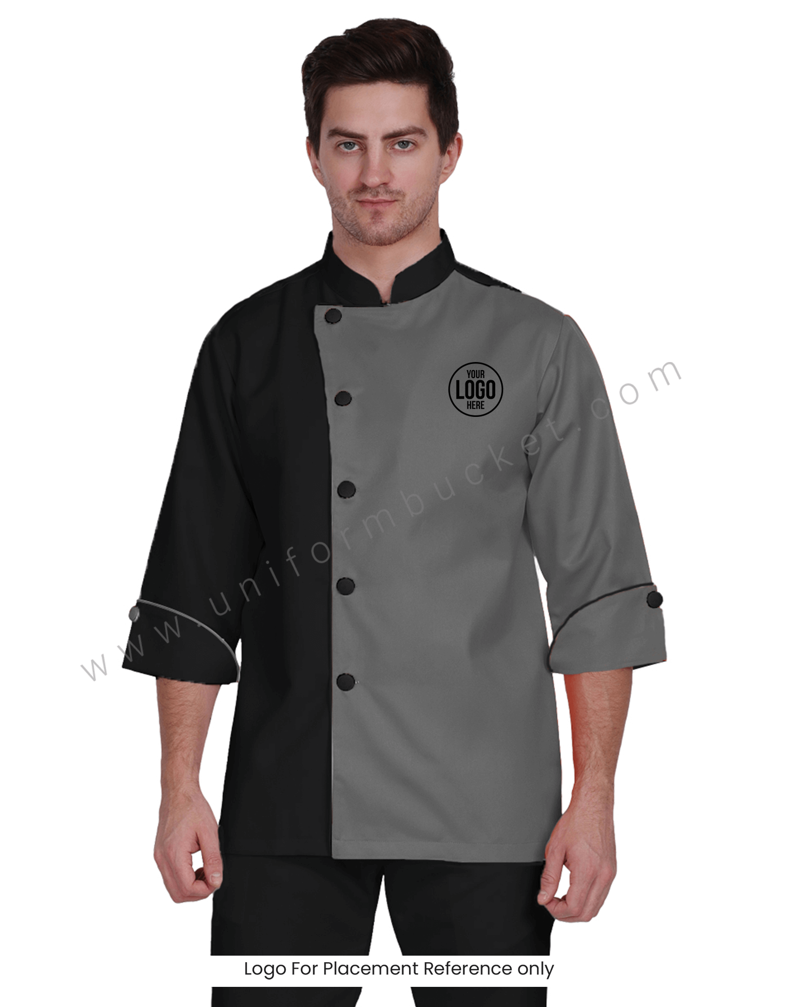 Two Shade Male Designer Chef Coat 3/4 Sleeve