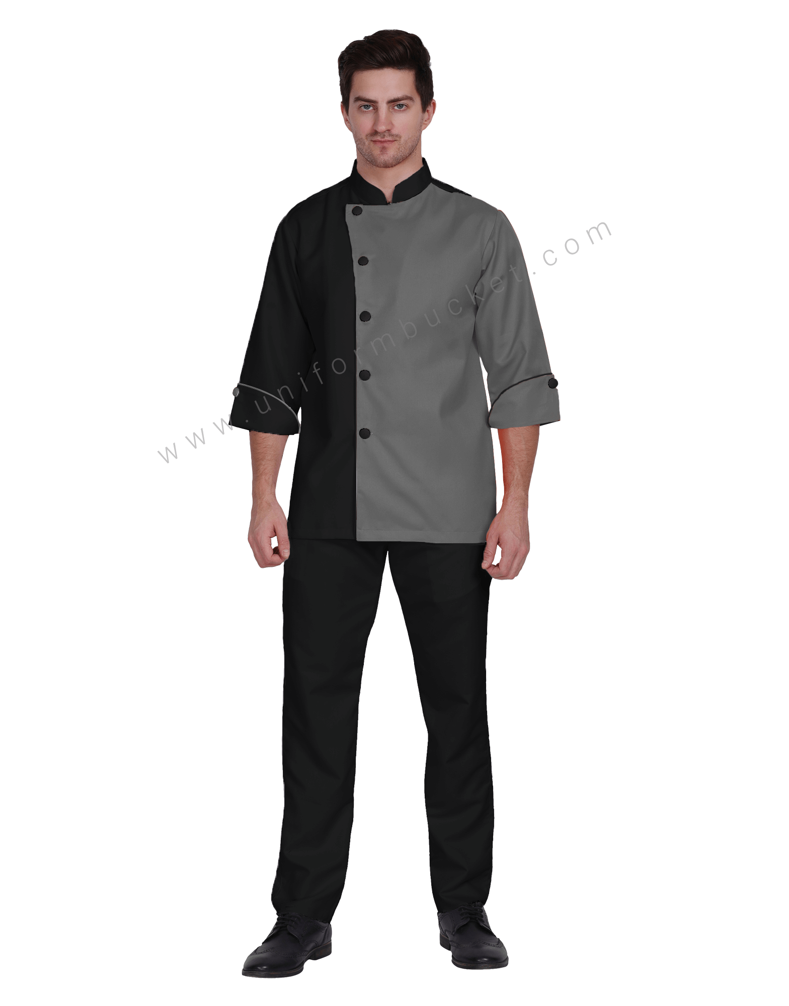 Two Shade Male Designer Chef Coat 3/4 Sleeve