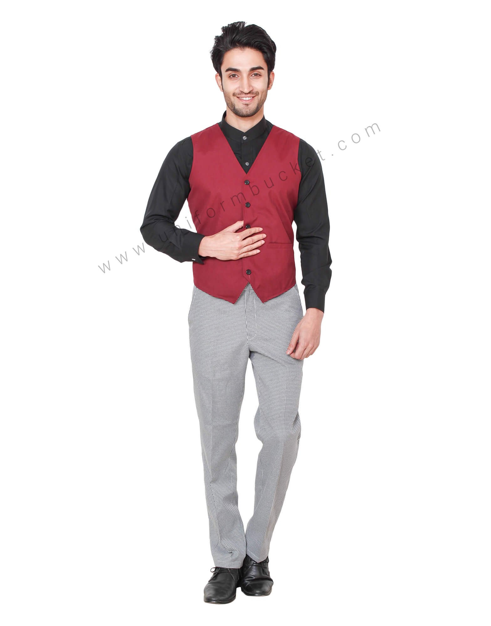 Buy Black Buttoned Maroon Vest For Men Online @ Best Prices in India ...