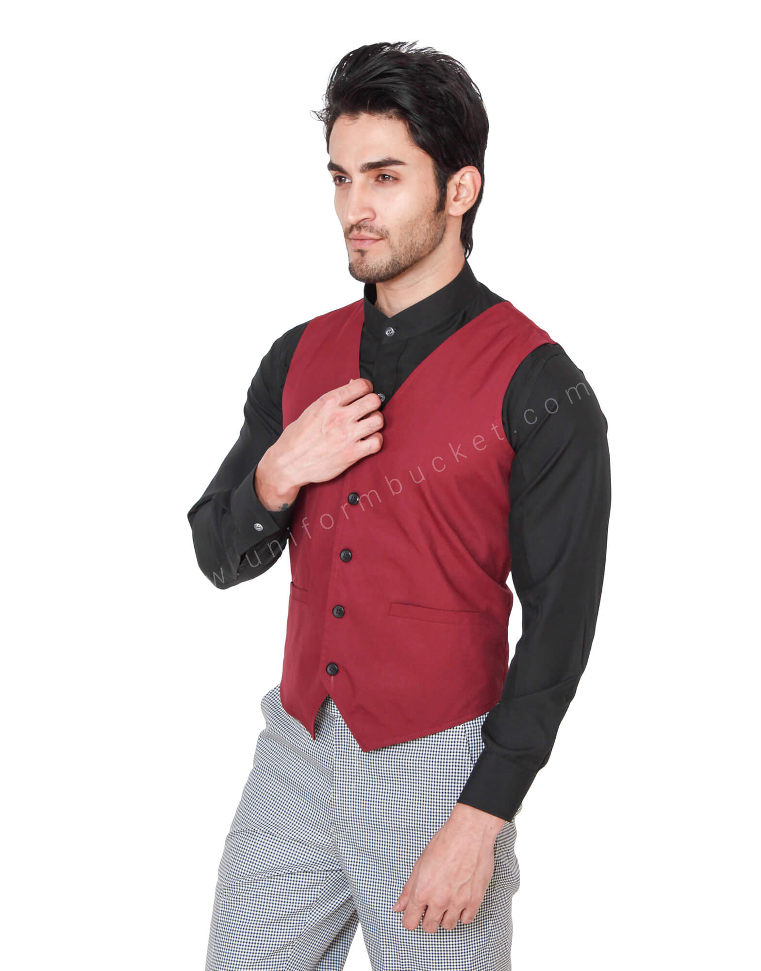 Buy Black Buttoned Maroon Vest For Men Online @ Best Prices in India ...