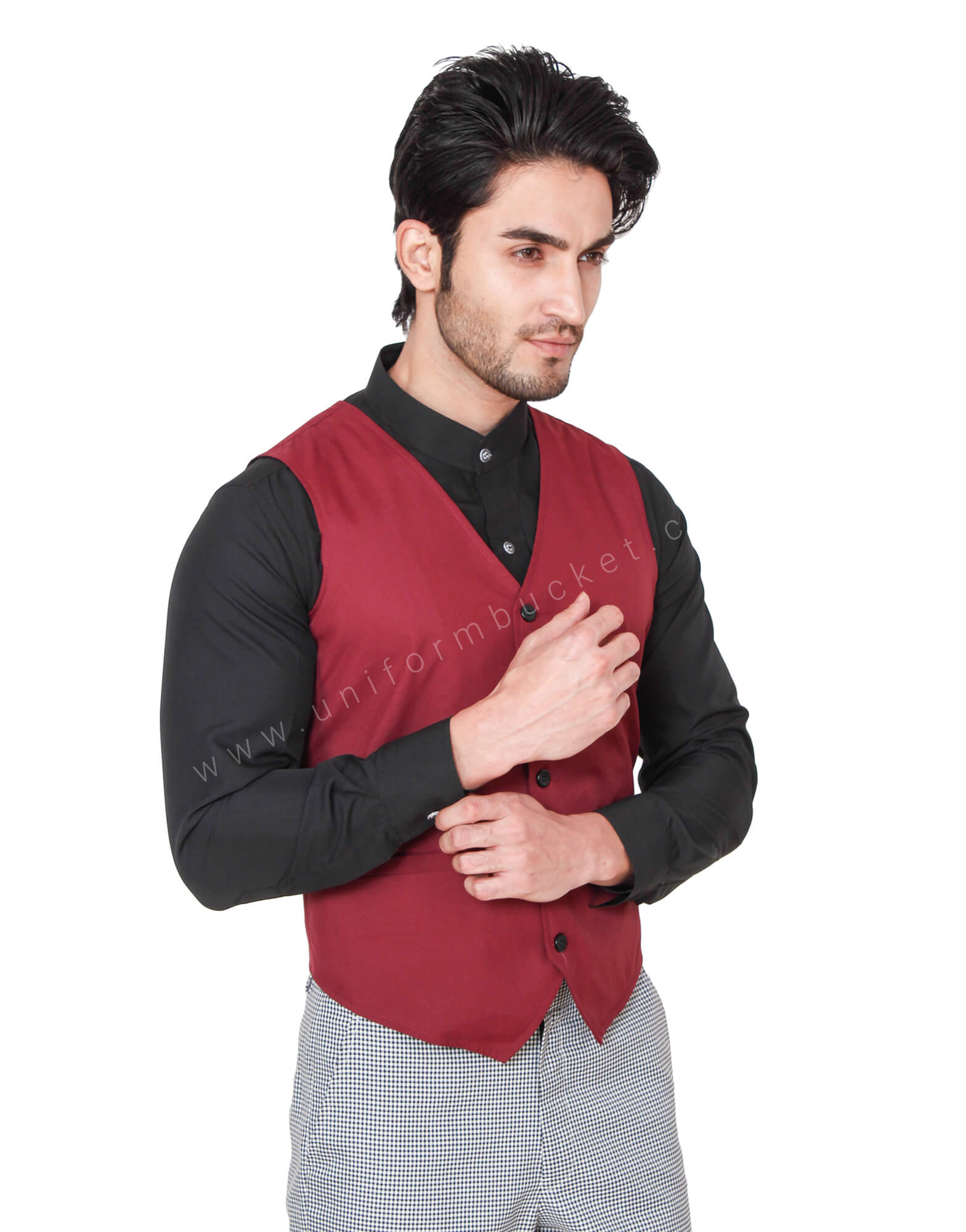 Buy Black Buttoned Maroon Vest For Men Online @ Best Prices in India ...