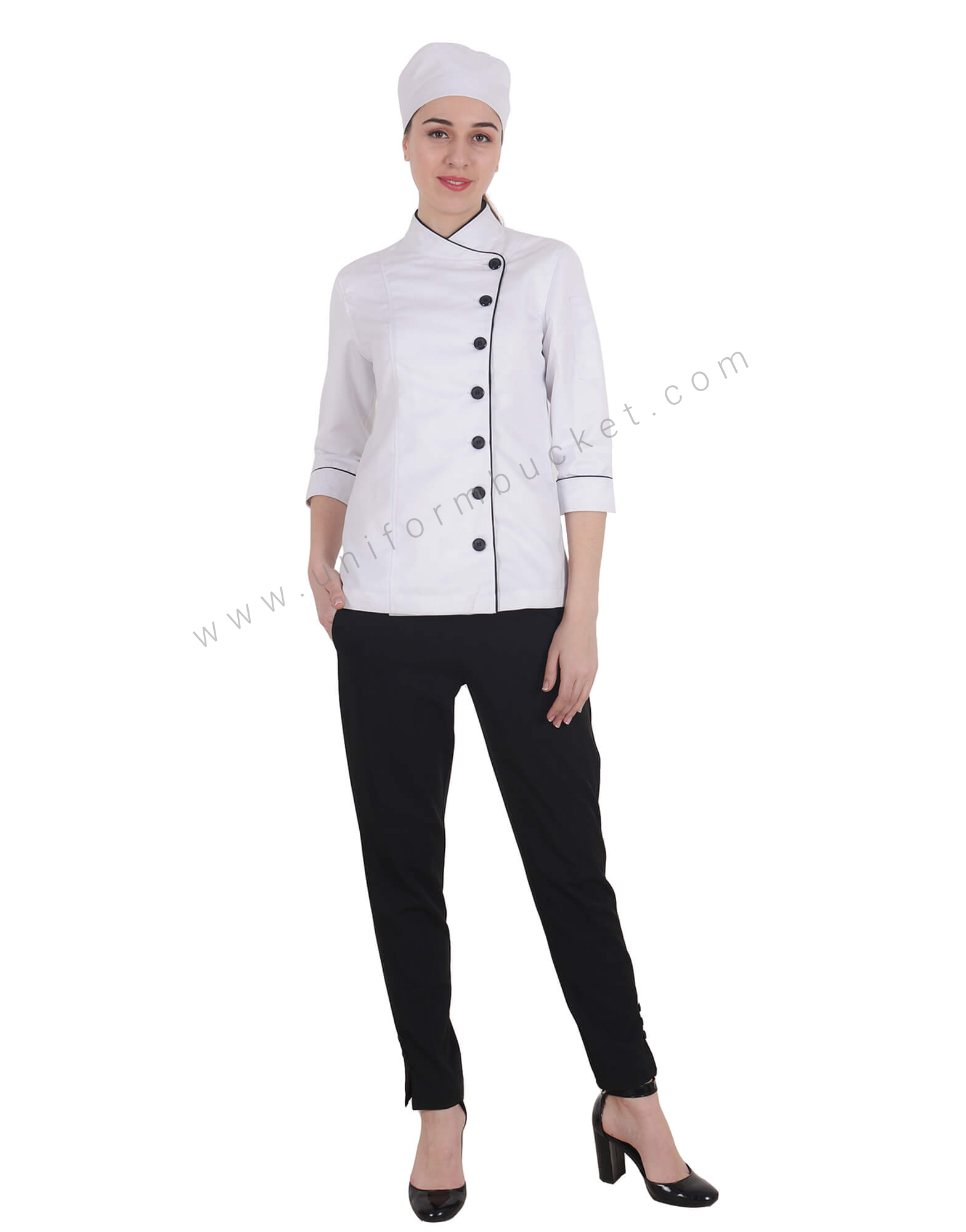 Single Breasted Chef Coat For Women