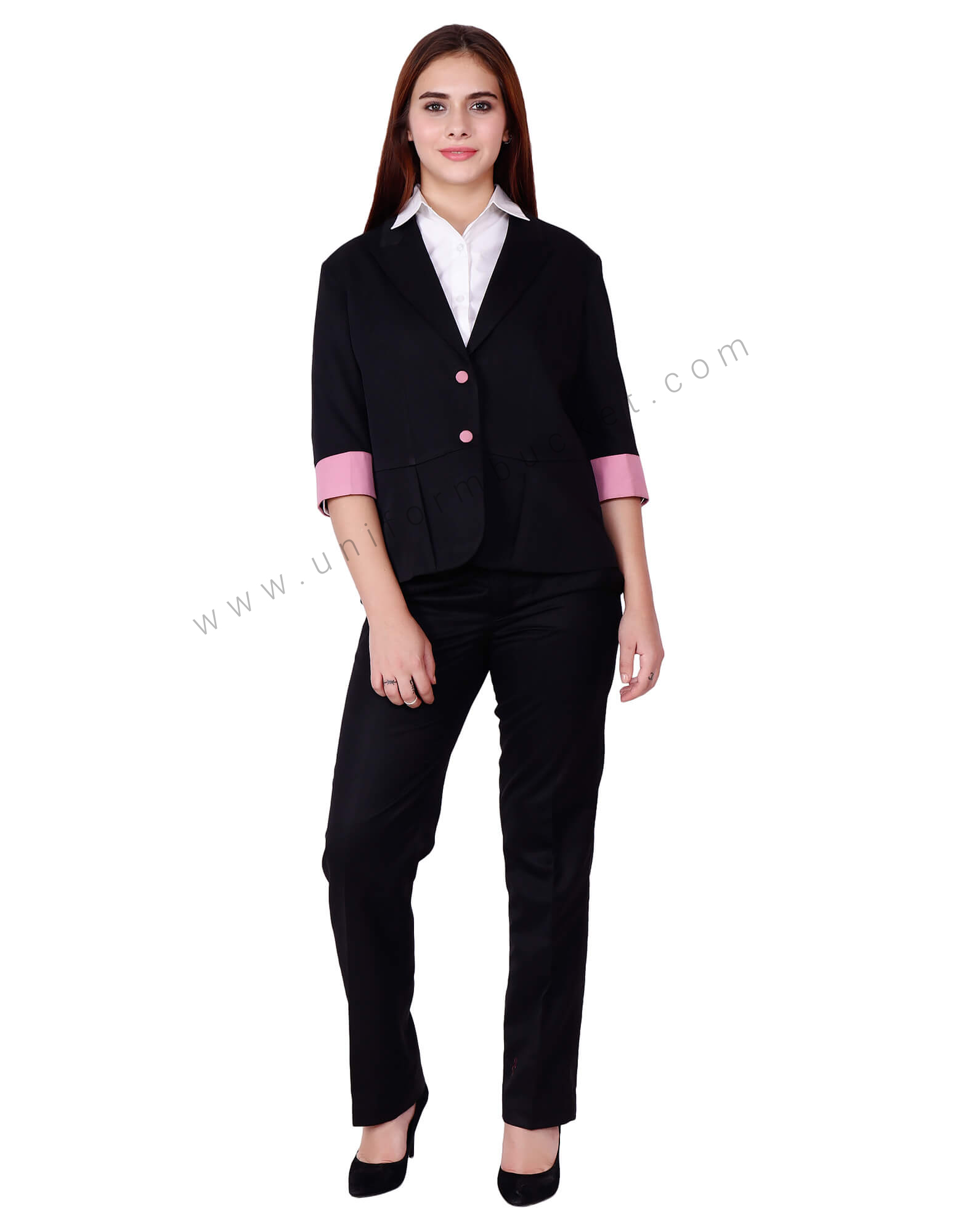 Buy Classing Black Blazer With Pink Trims For Women Online @ Best ...