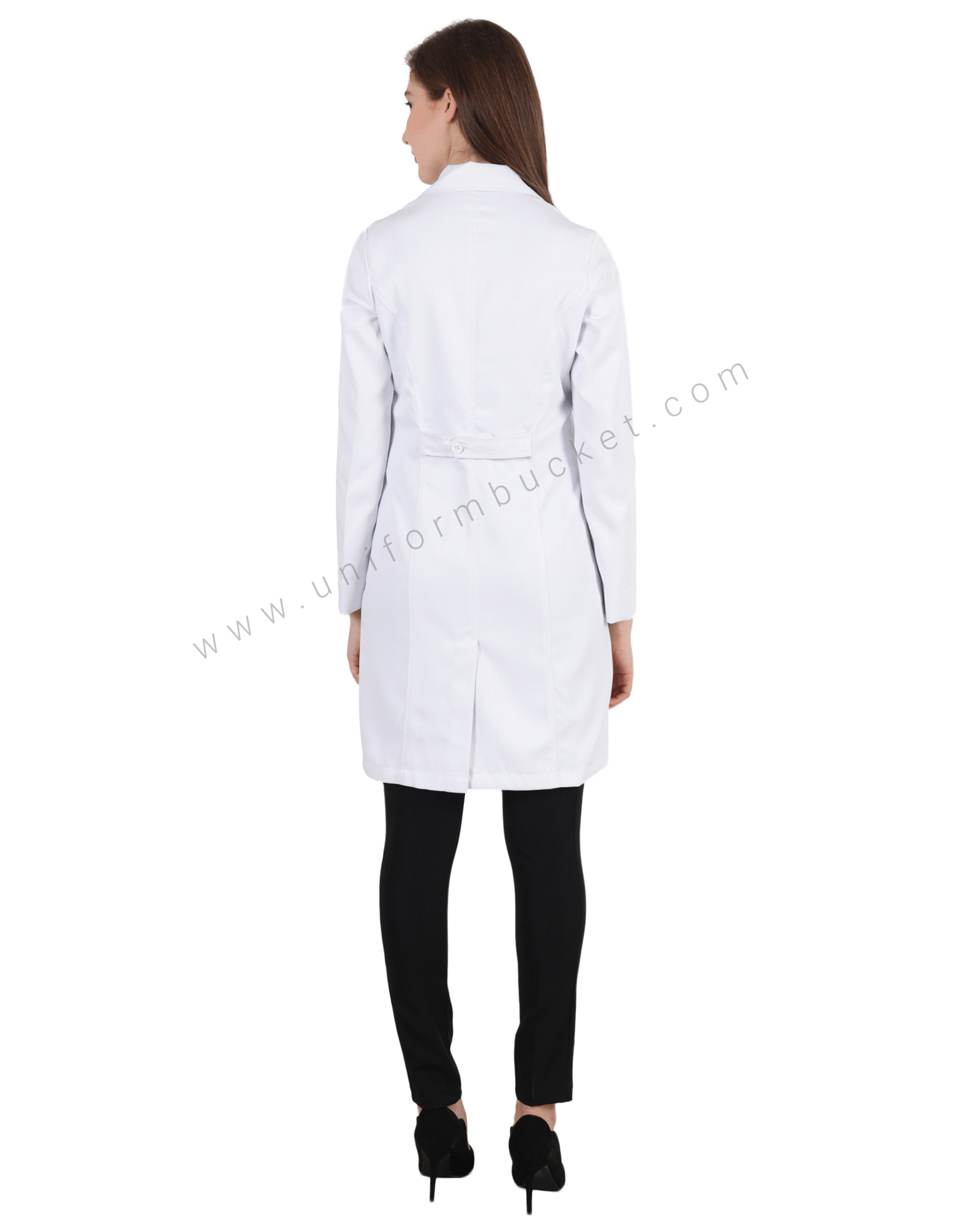 Full Sleeve Back Adjuster Lab Coat For Female