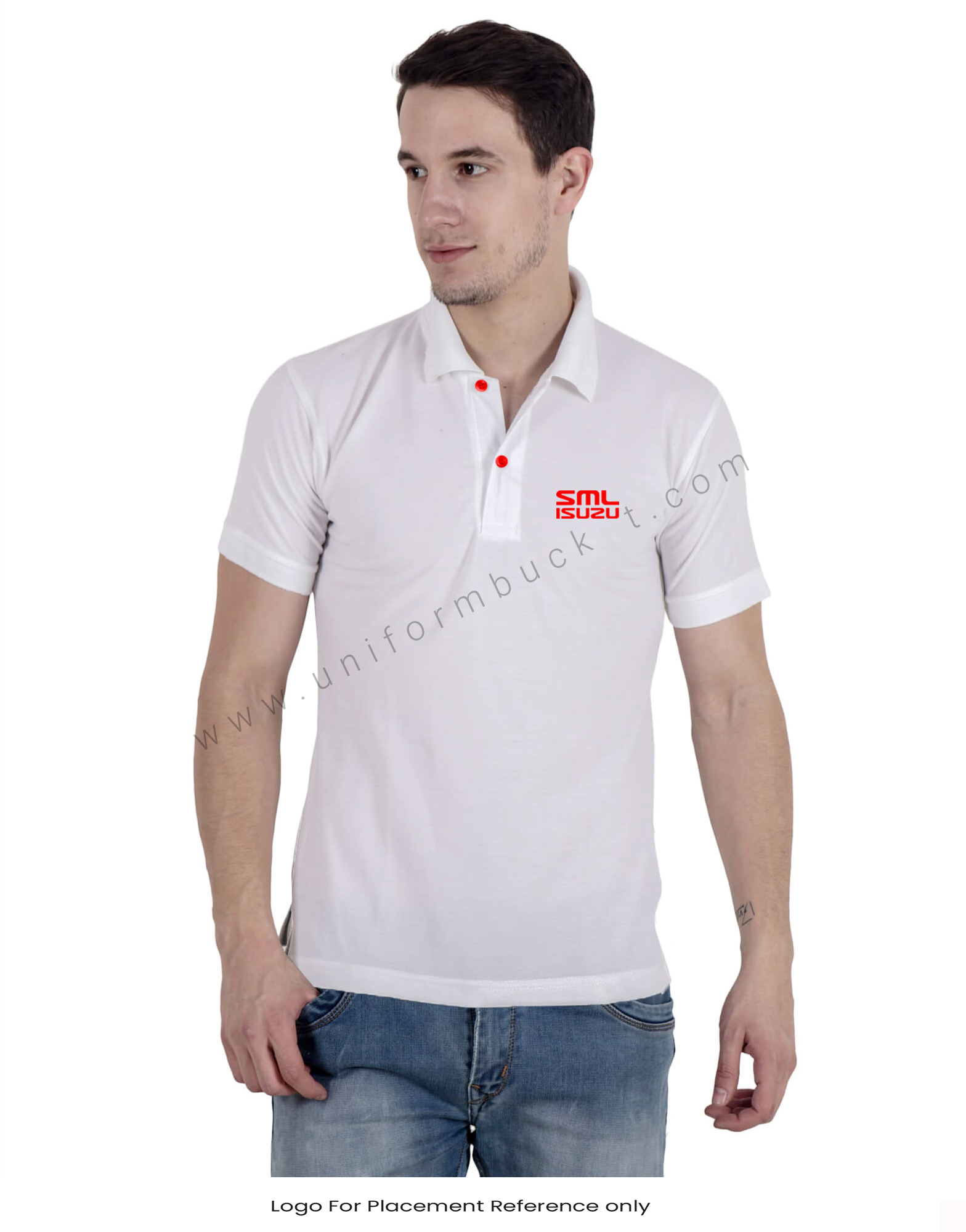 Unisex White Polo T-Shirt