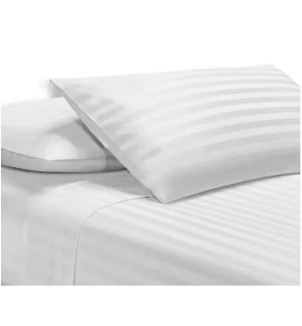 Double Bed  White Bed  Sheet With Two Pillow Cover