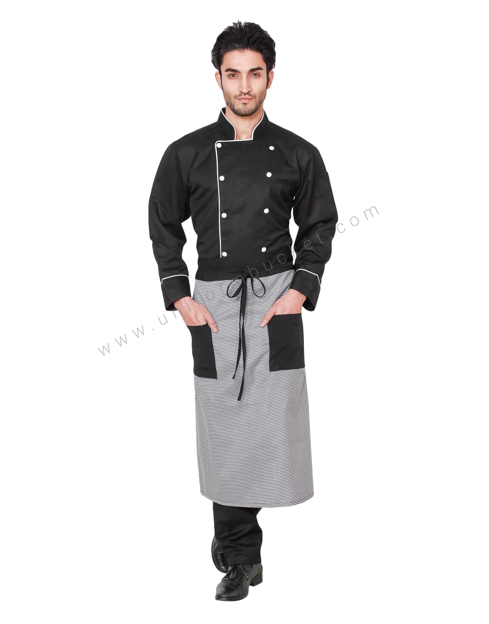 Shepherd Check White & Black Apron