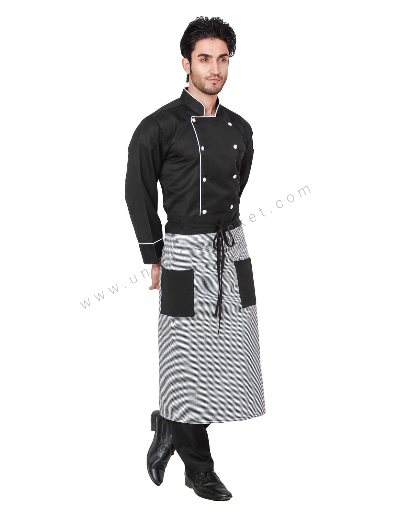 Shepherd Check White & Black Apron