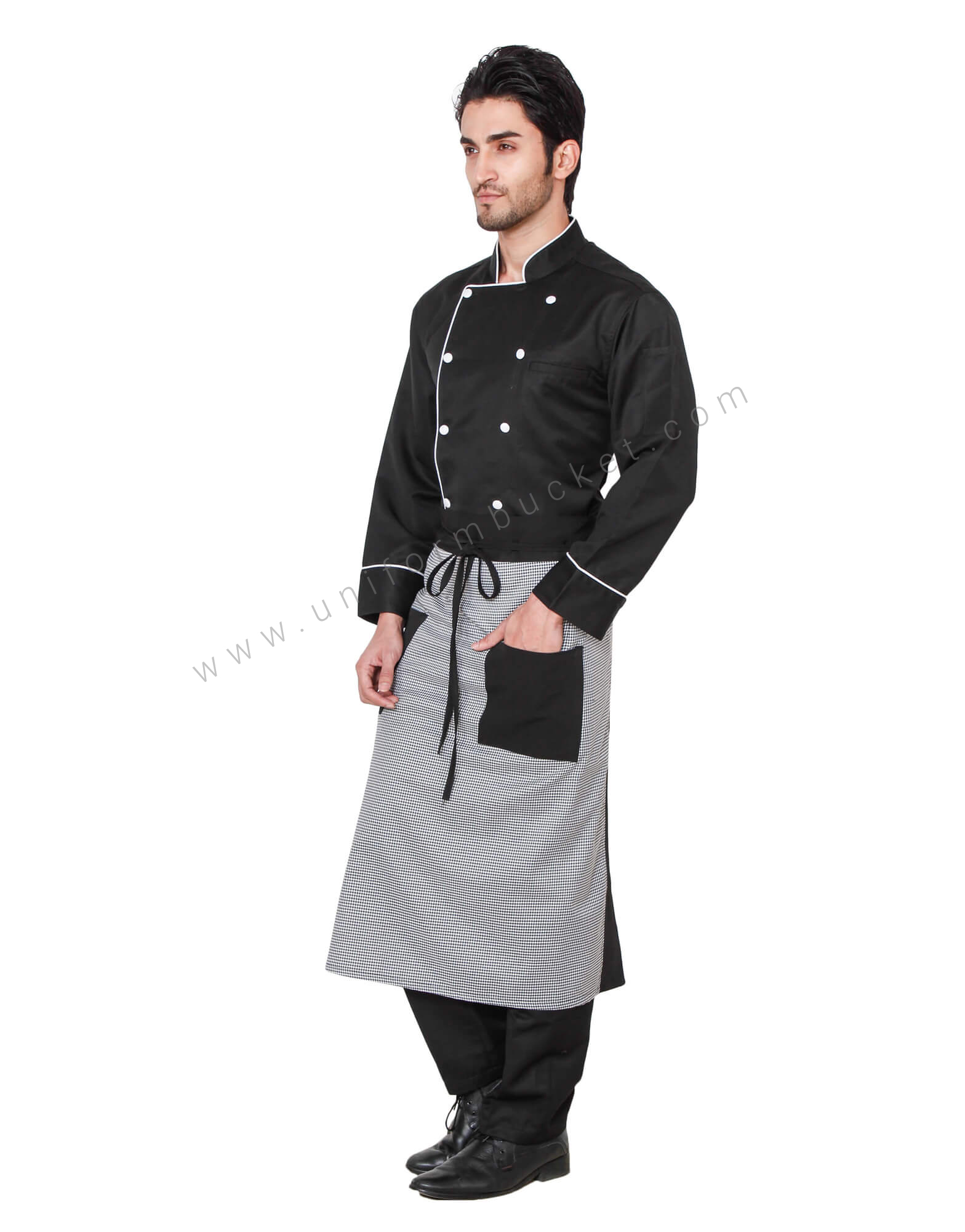 Shepherd Check White & Black Apron