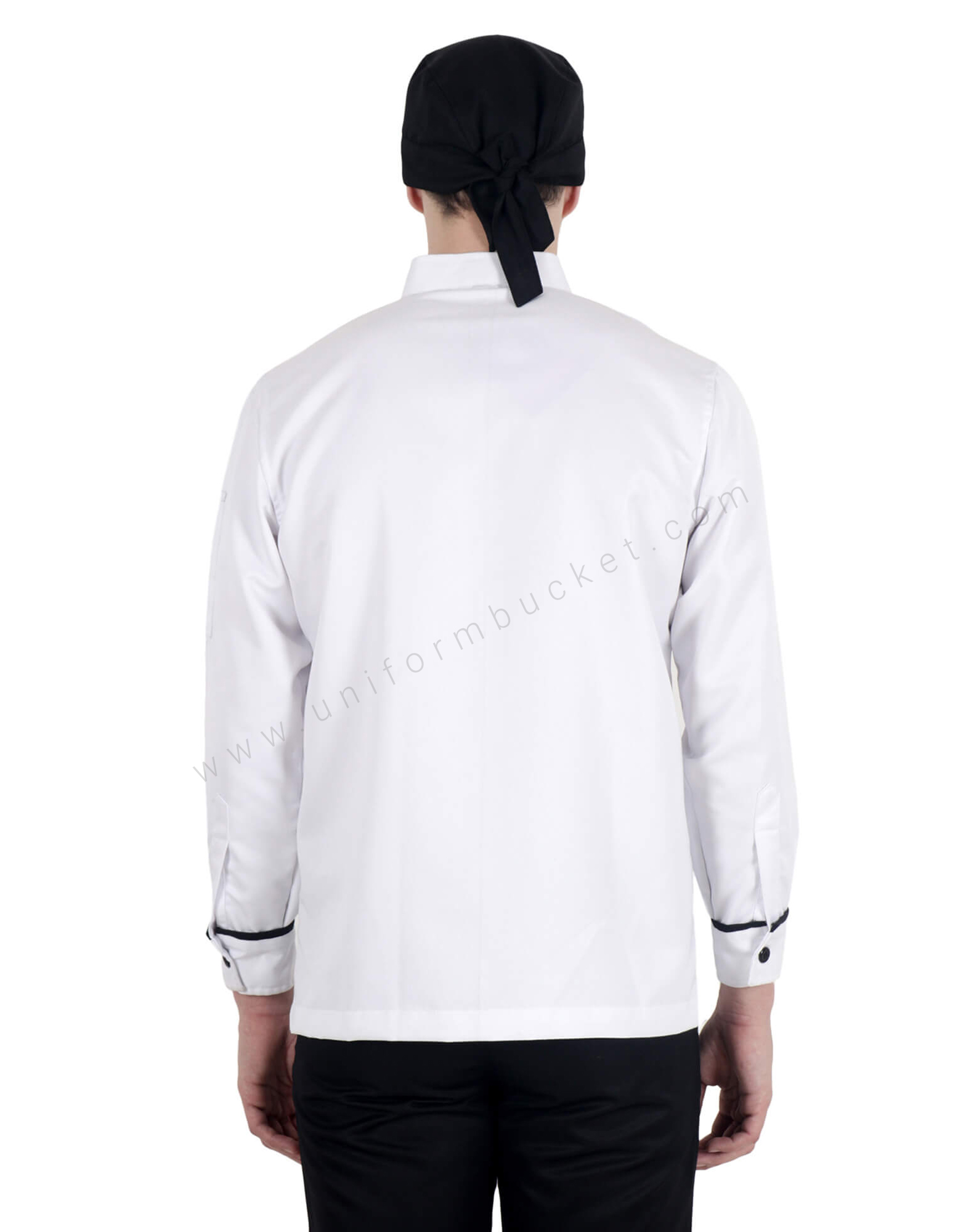 Band Collar Chef Jacket With Black Trims