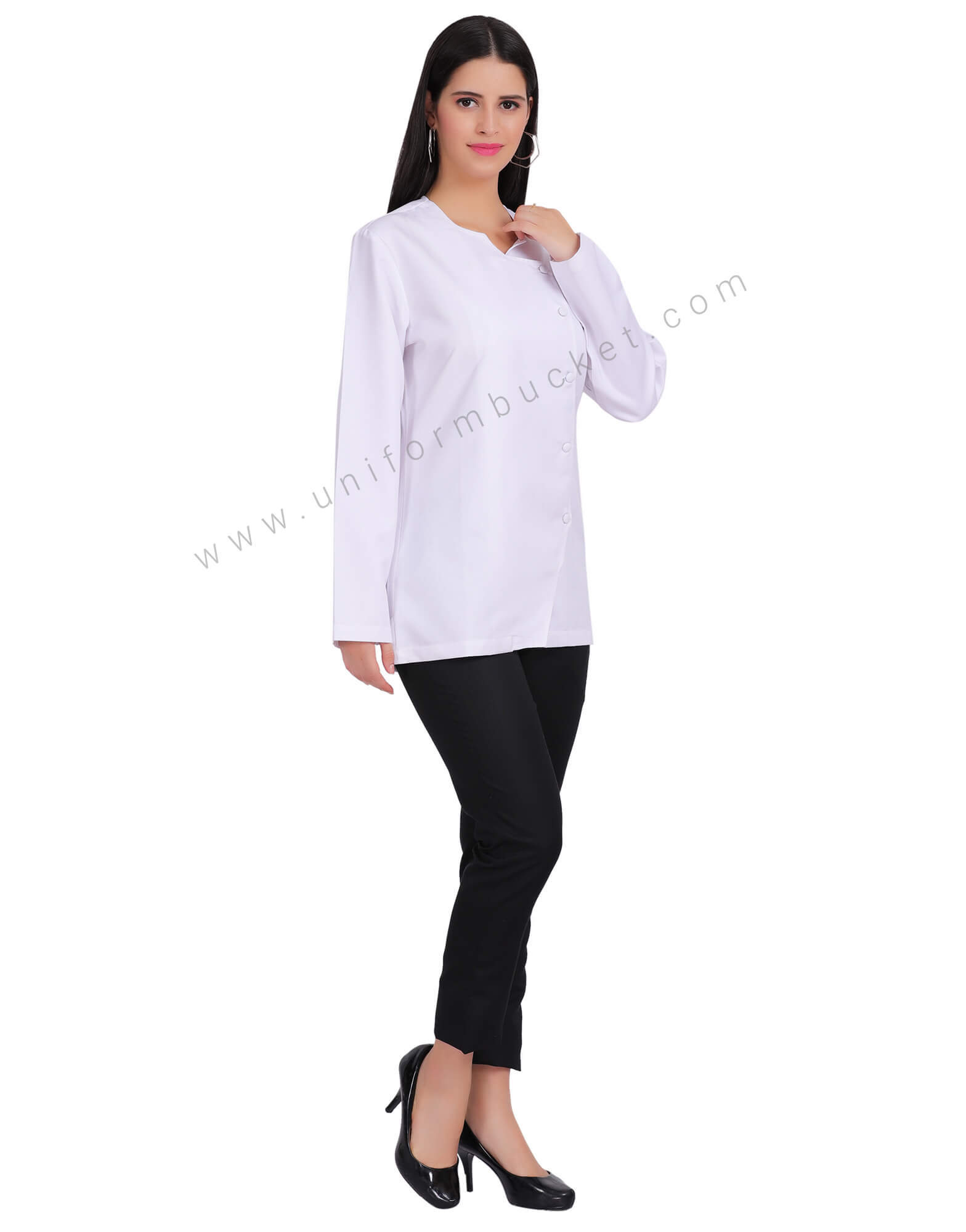 White  Designer  Chef Coat For Women