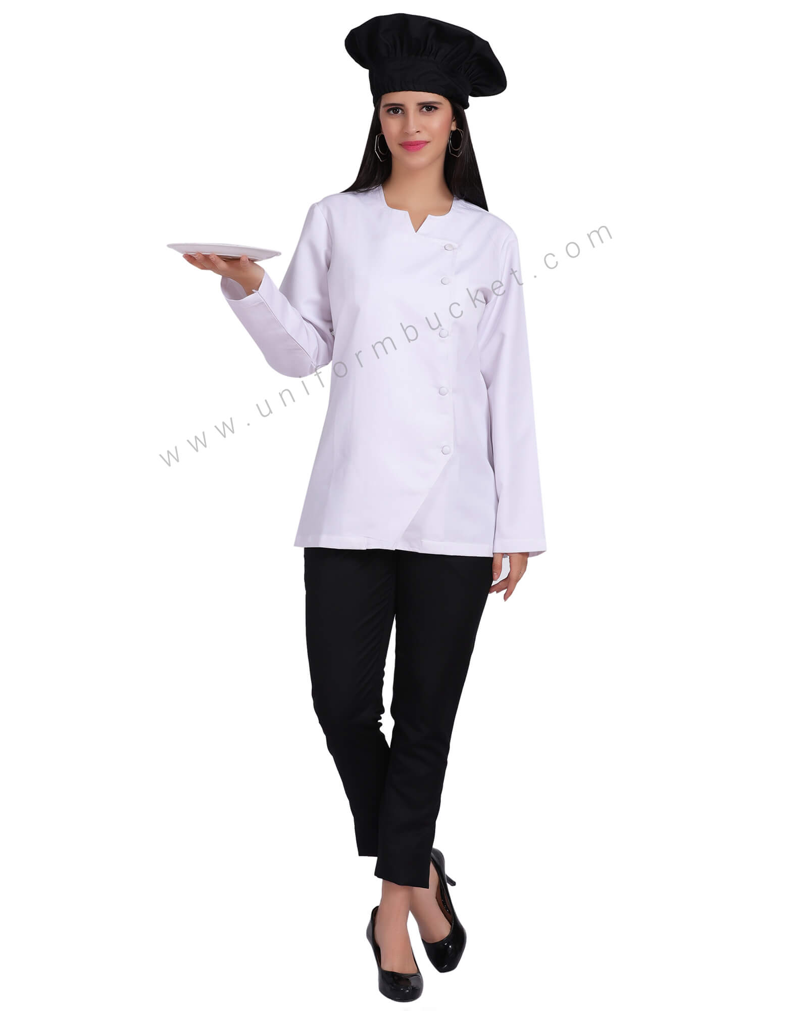 White  Designer  Chef Coat For Women