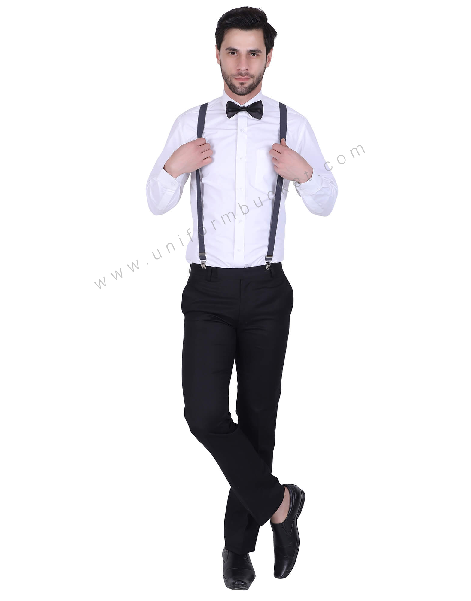 Men's 2-Inch Side Clip Suspenders - Black, Tan and Navy