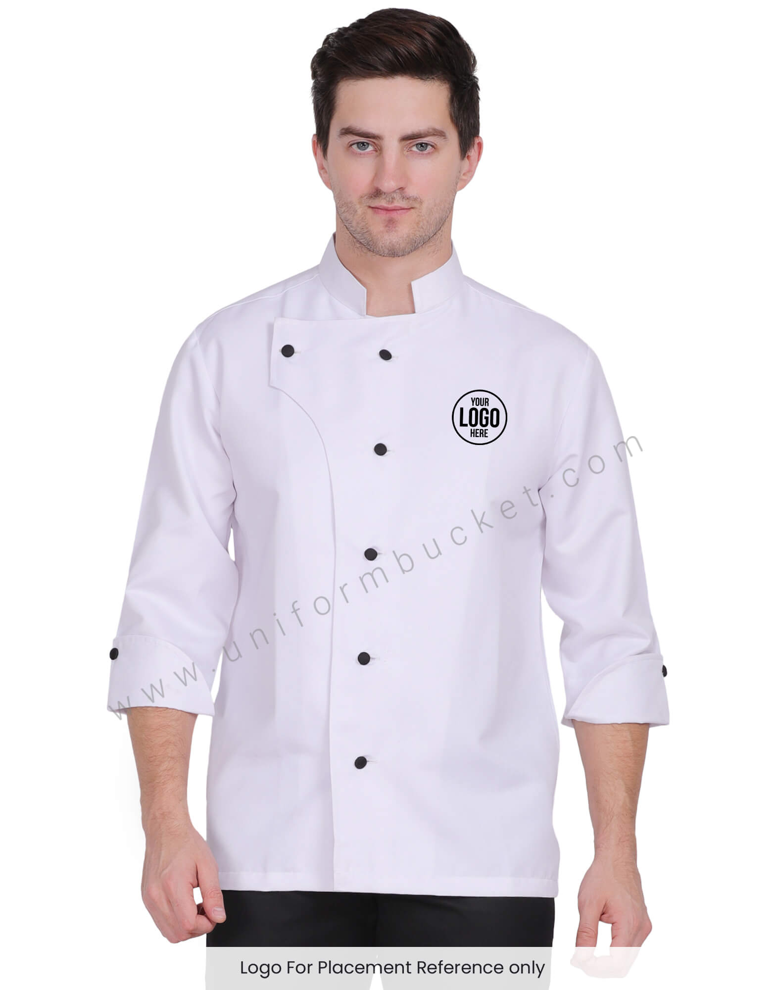 White  Stylish  Chef Jacket with 3-4 sleeve