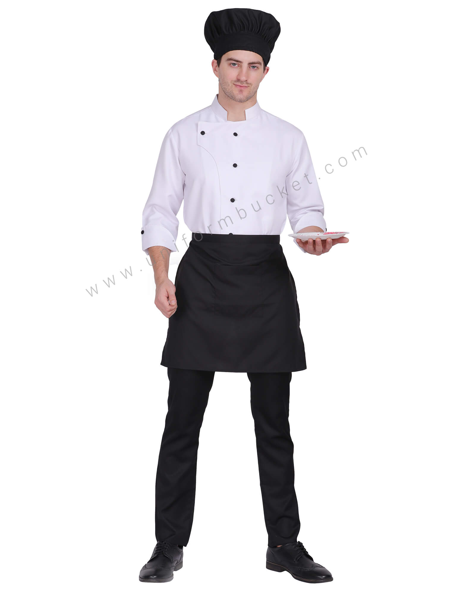 White  Stylish  Chef Jacket with 3-4 sleeve