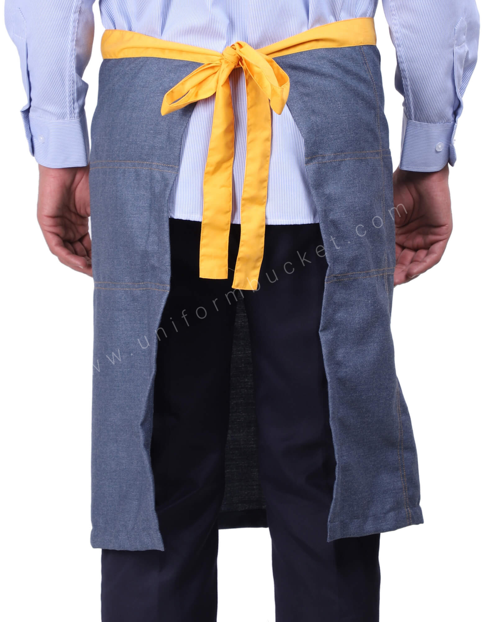 Yellow Belted Denim Apron