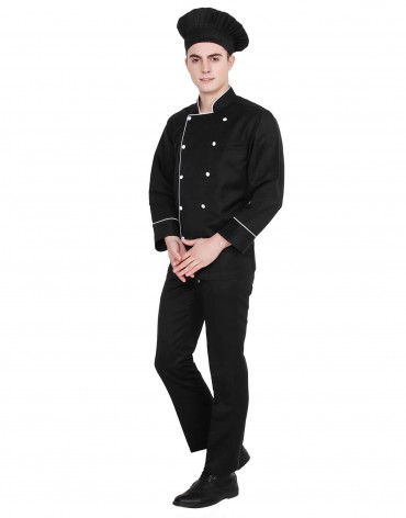Buy Black Chef Jacket With Side Opening For Men Online @ Best Prices in  India | UNIFORM BUCKET