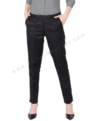 Get Poly Cotton Formal Trousers For Women - Black | Powersutra