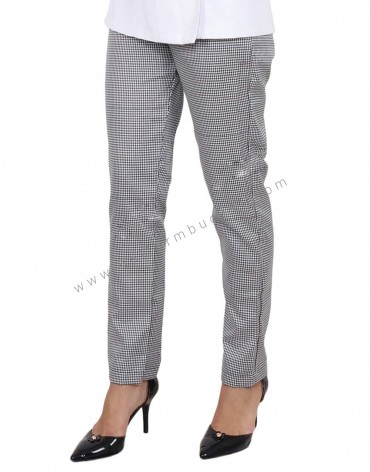 Buy FABNEST Women Black & White Smart Regular Fit Checked Regular Trousers  - Trousers for Women 9889261 | Myntra